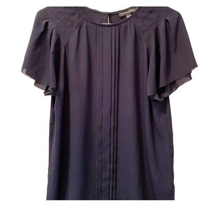 Banana Republic navy flutter sleeve blouse